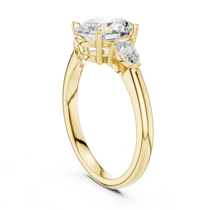 Oval Lab Grown Diamond Three-Stone Engagement Ring