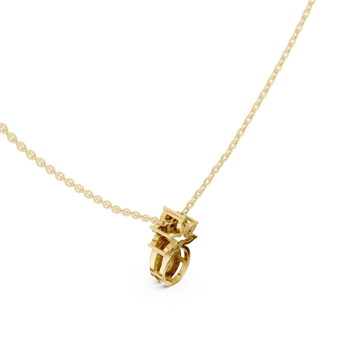 Oval Lab Grown Diamond Three-Stone Pendant