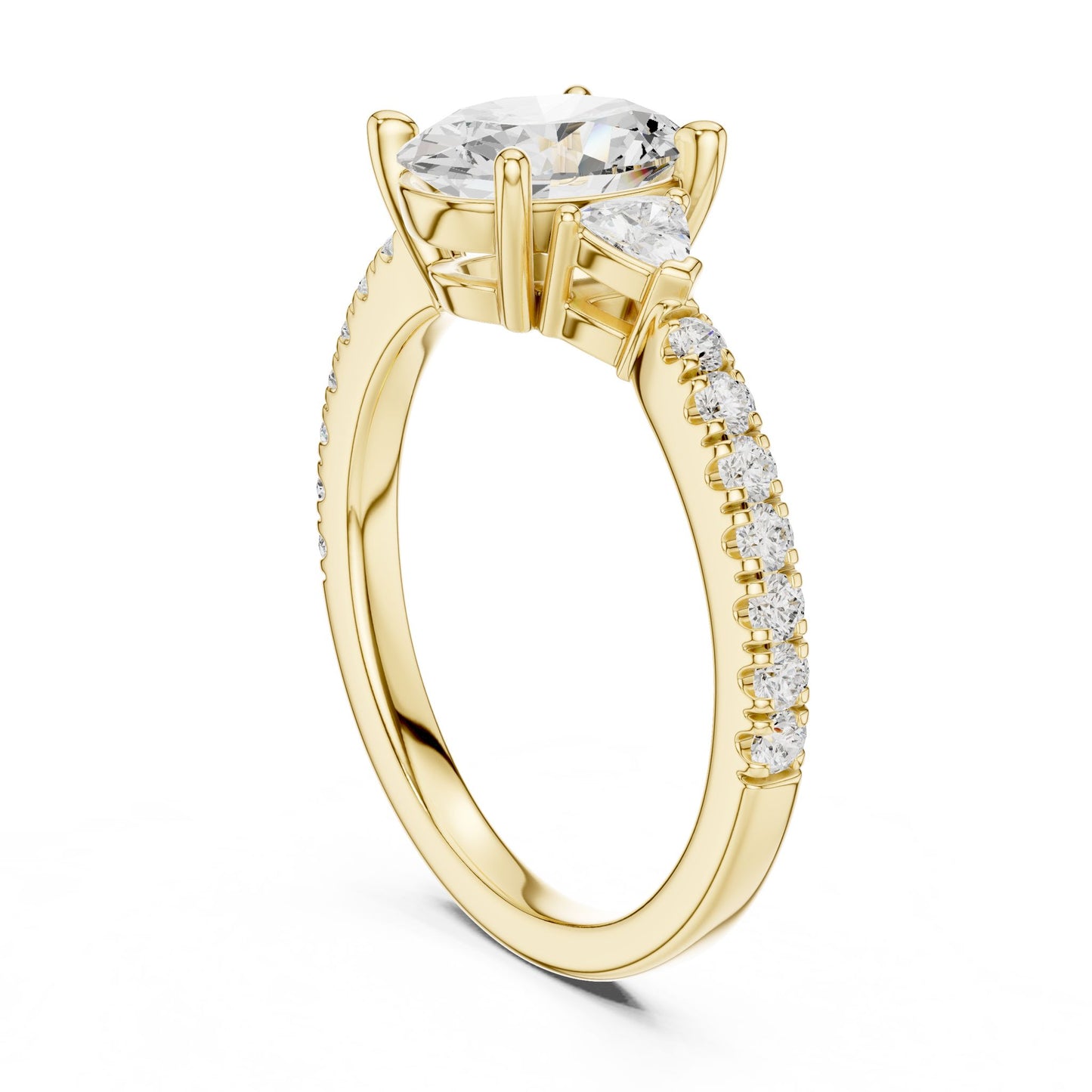 Oval Lab Grown Diamond Three-Stone Engagement Ring