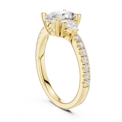 Oval Lab Grown Diamond Three-Stone Engagement Ring