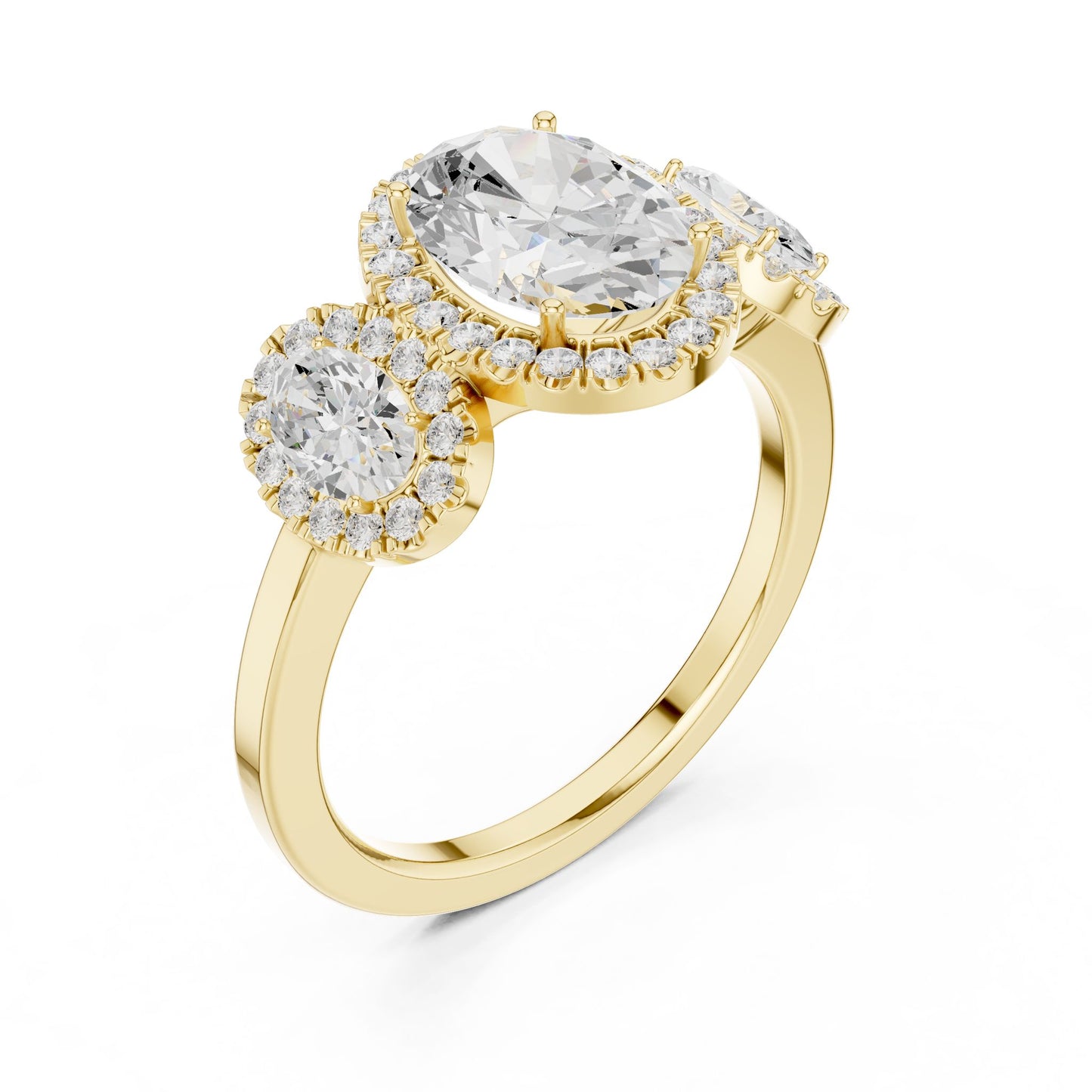 Oval Lab Grown Diamond Three-Stone Engagement Ring