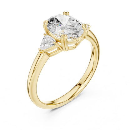 Oval Lab Grown Diamond Three-Stone Engagement Ring