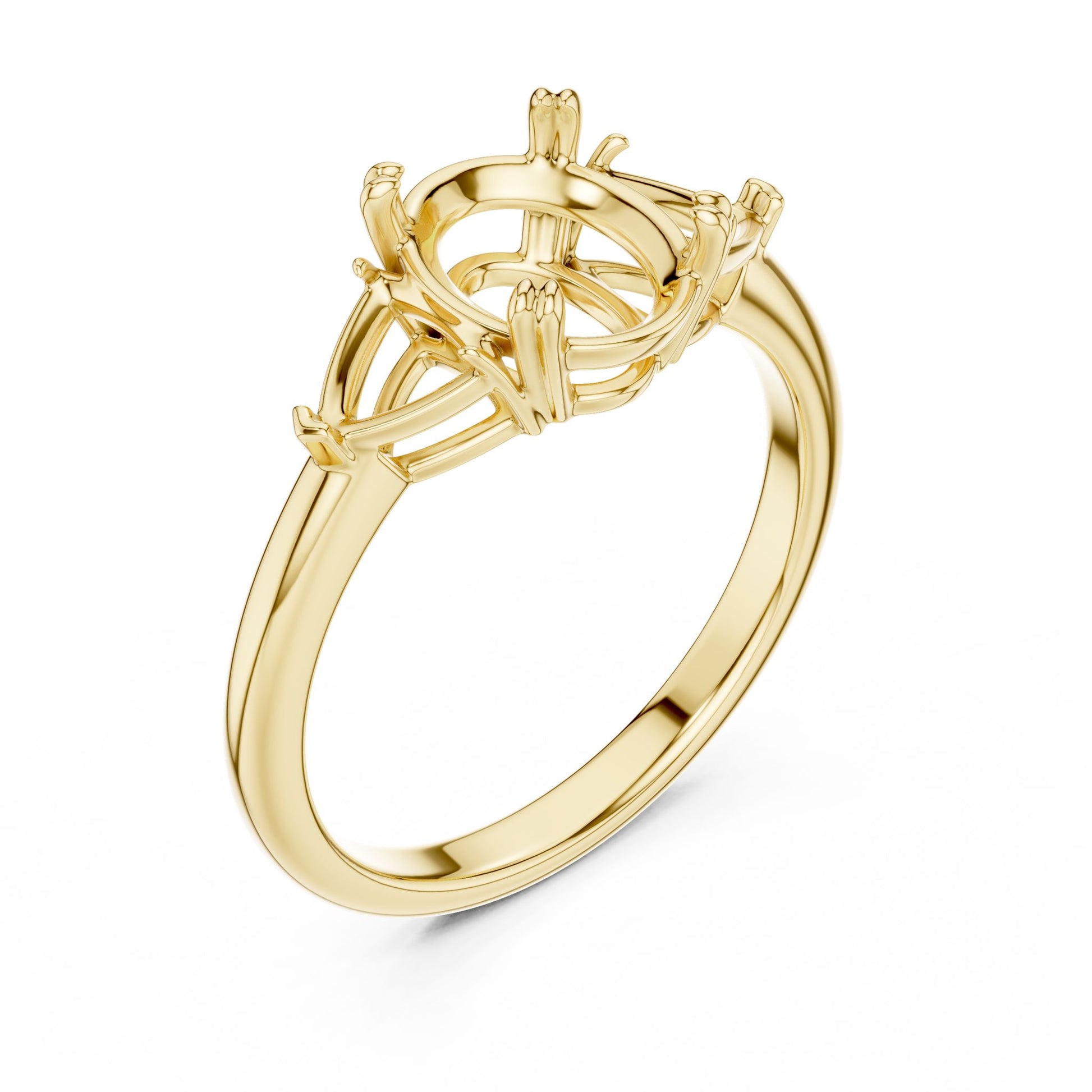 Oval Lab Grown Diamond Three-Stone Engagement Ring