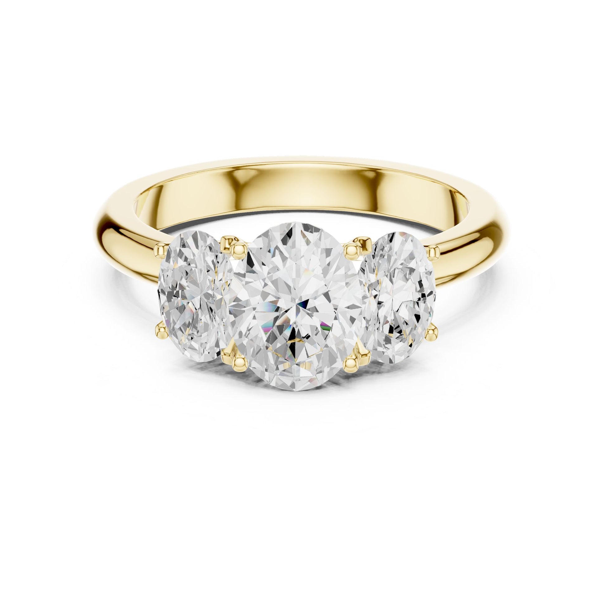 Oval Lab Grown Diamond Three-Stone Engagement Ring