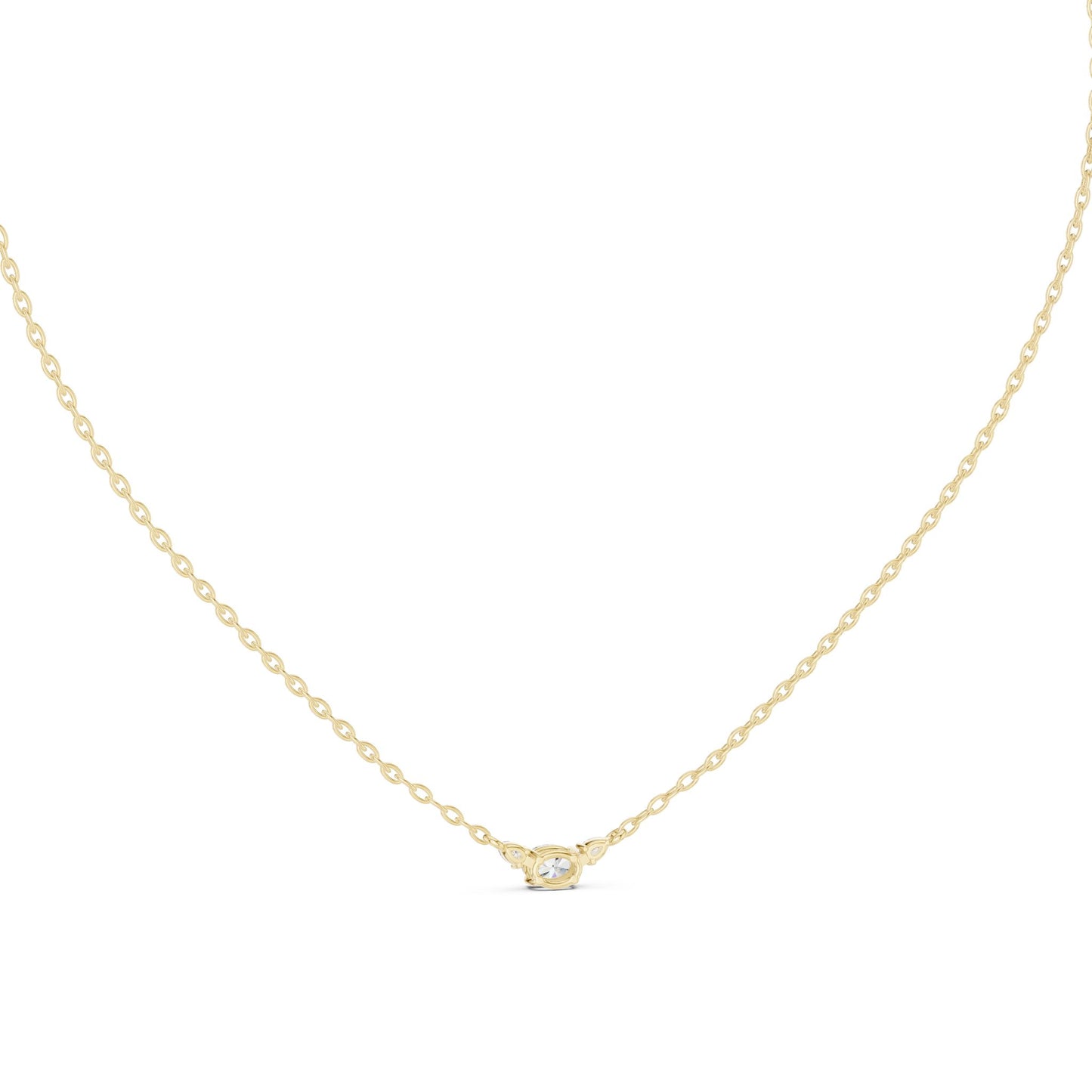 Oval Lab Grown Diamond Three-Stone Pendant