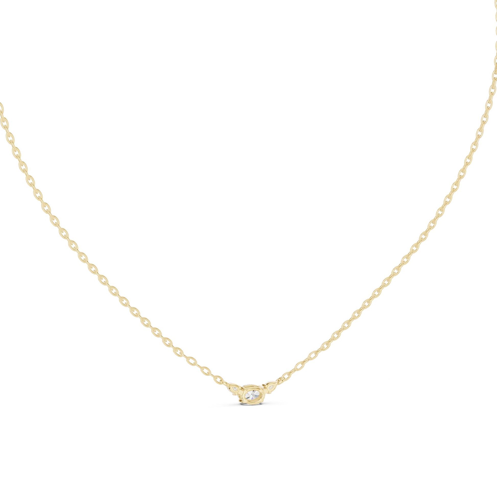 Oval Lab Grown Diamond Three-Stone Pendant