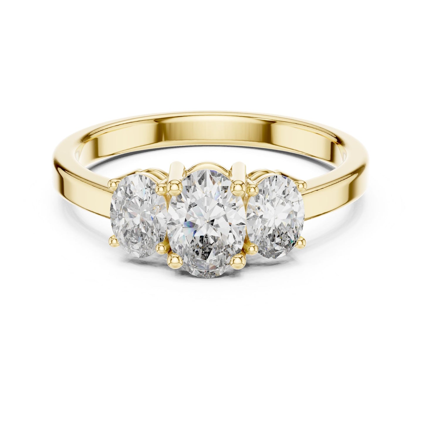 Oval Lab Grown Diamond Three-Stone Engagement Ring