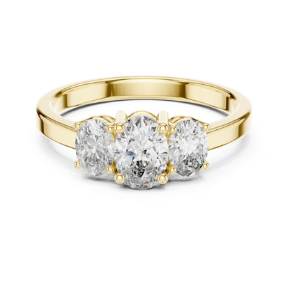 Oval Lab Grown Diamond Three-Stone Engagement Ring