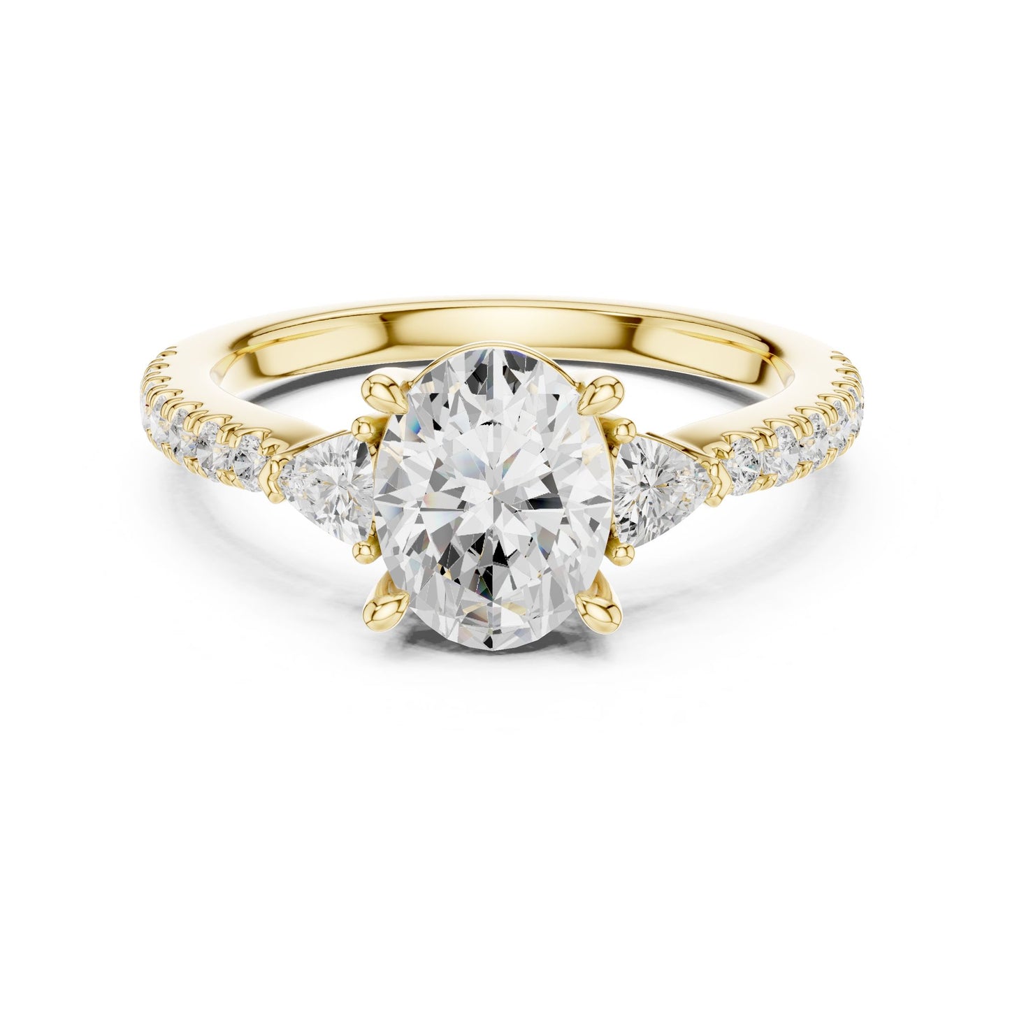 Oval Lab Grown Diamond Three-Stone Engagement Ring