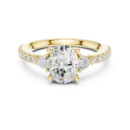 Oval Lab Grown Diamond Three-Stone Engagement Ring