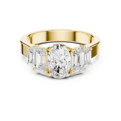 Oval Lab Grown Diamond Three-Stone Engagement Ring