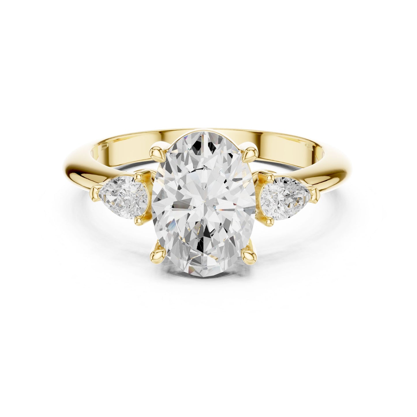Oval Lab Grown Diamond Three-Stone Engagement Ring