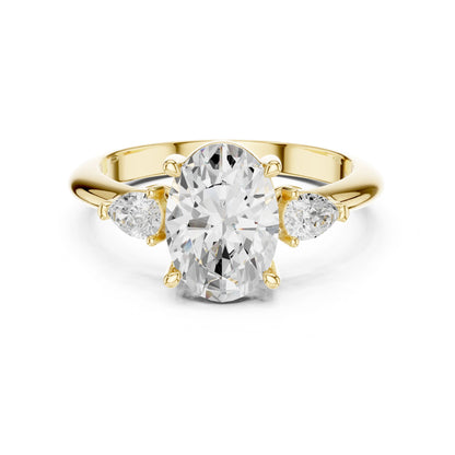 Oval Lab Grown Diamond Three-Stone Engagement Ring