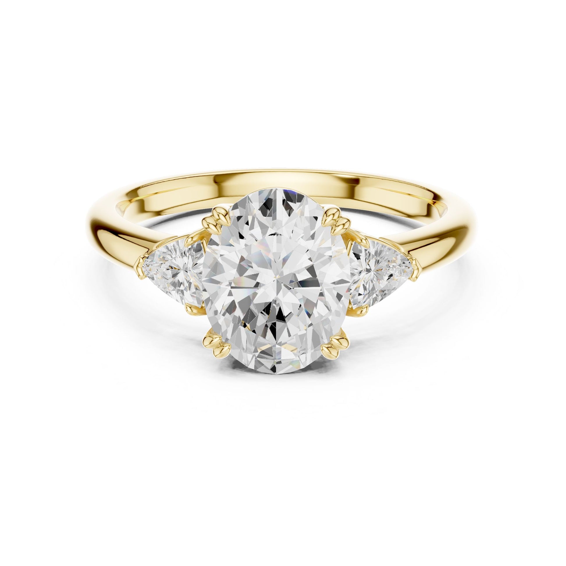 Oval Lab Grown Diamond Three-Stone Engagement Ring
