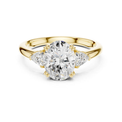 Oval Lab Grown Diamond Three-Stone Engagement Ring