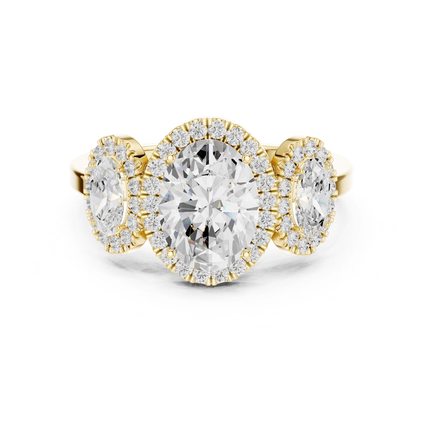 Oval Lab Grown Diamond Three-Stone Engagement Ring