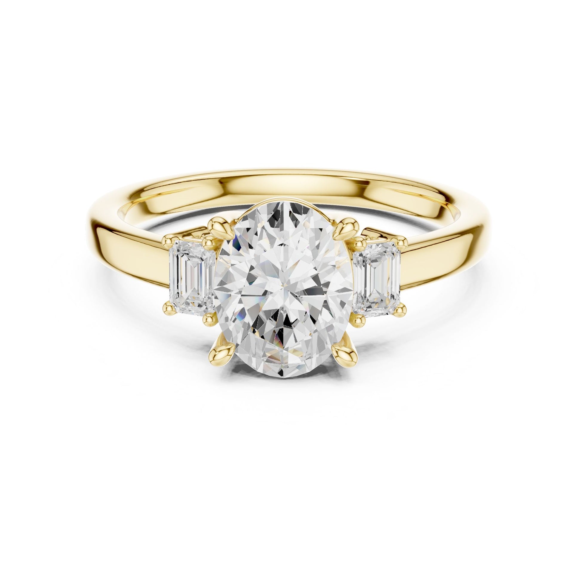 Oval Lab Grown Diamond Three-Stone Engagement Ring