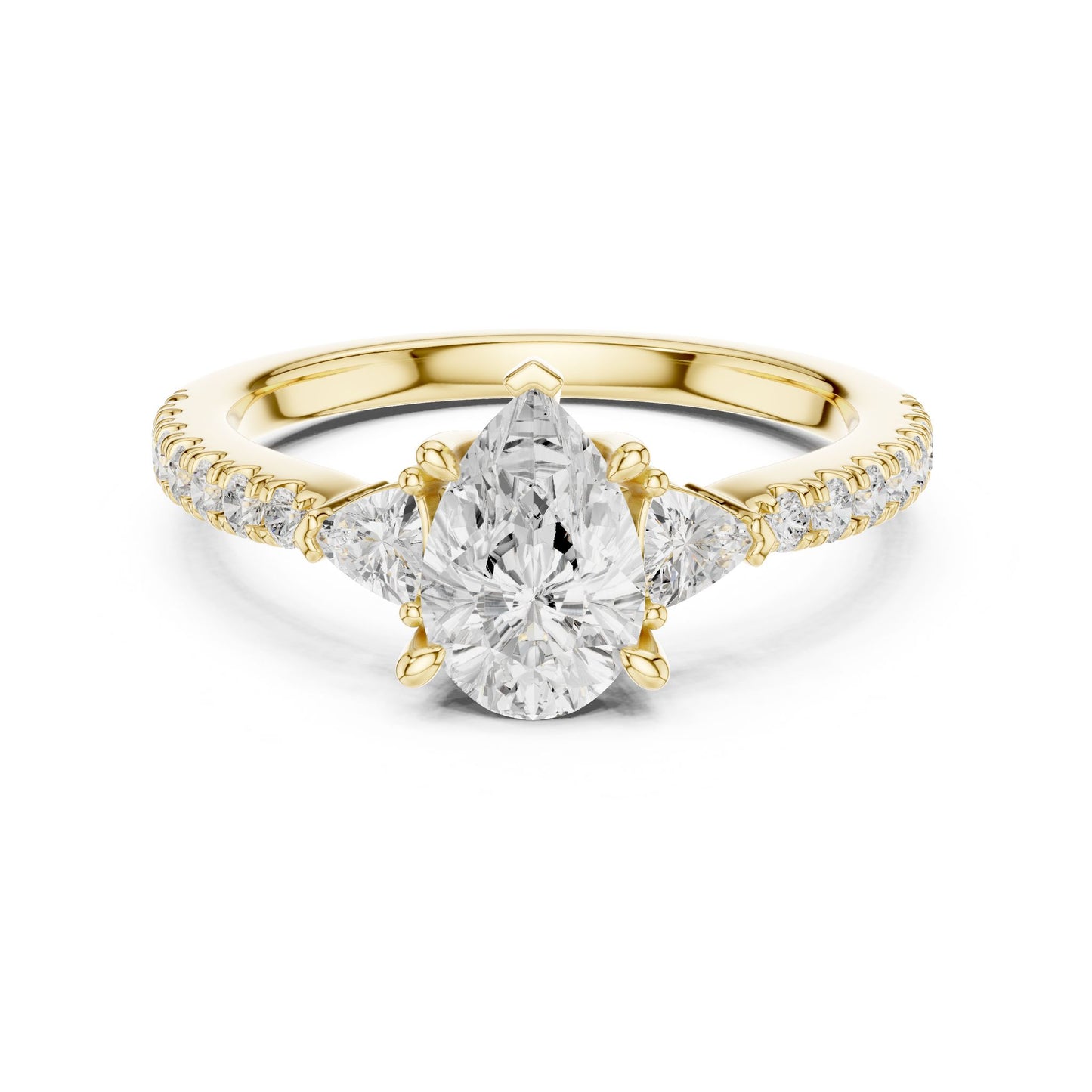 Oval Lab Grown Diamond Three-Stone Engagement Ring