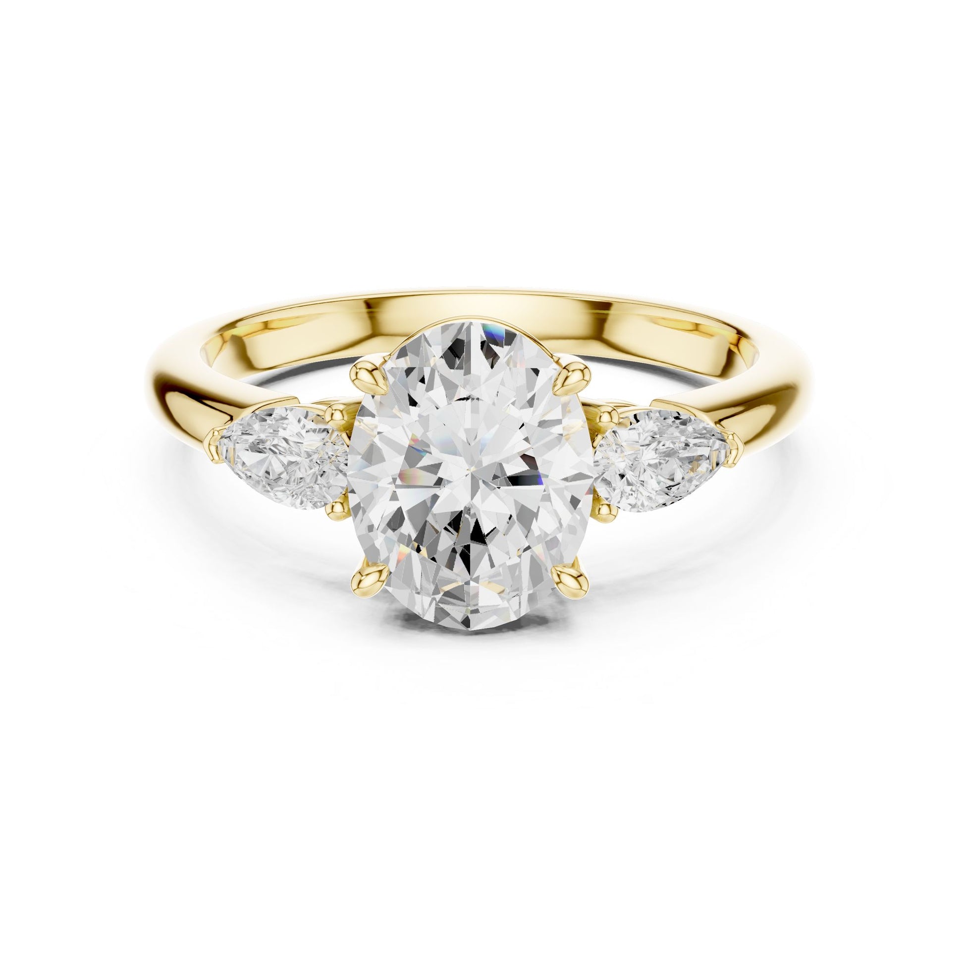 Oval Lab Grown Diamond Three-Stone Engagement Ring