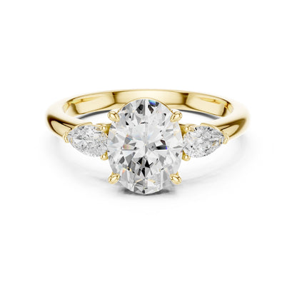 Oval Lab Grown Diamond Three-Stone Engagement Ring