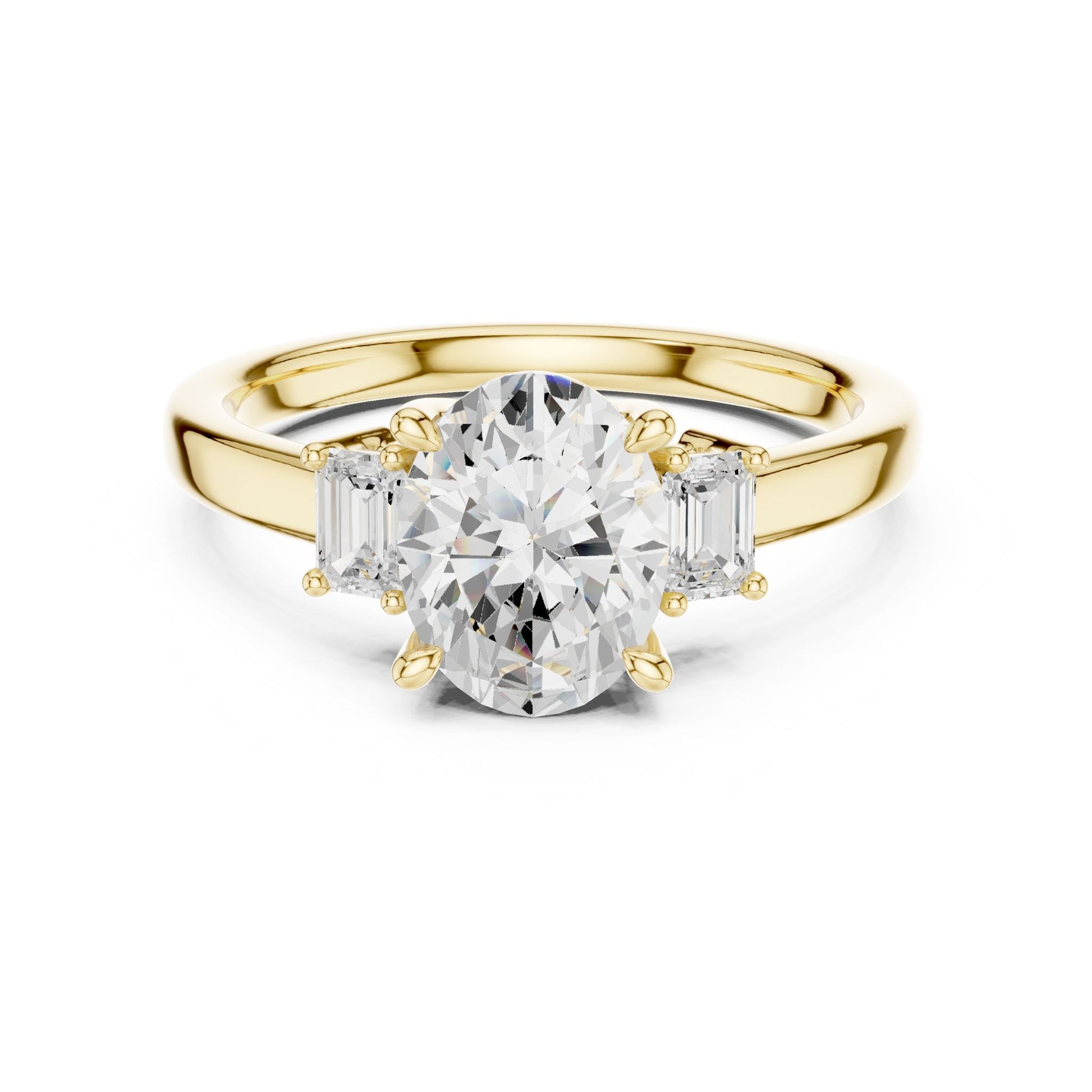 Oval Lab Grown Diamond Three-Stone Engagement Ring
