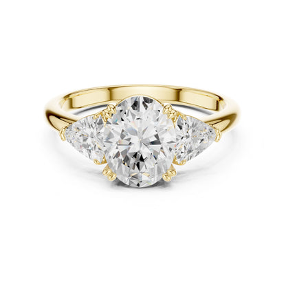 Oval Lab Grown Diamond Three-Stone Engagement Ring