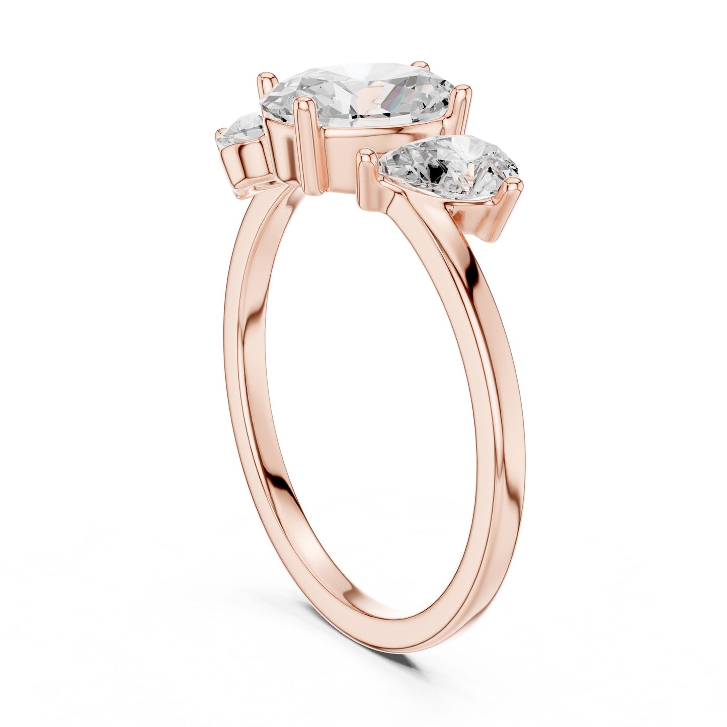 Women's Oval Lab Grown Diamond Three-Stone Ring