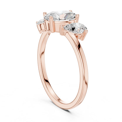 Women's Oval Lab Grown Diamond Three-Stone Ring