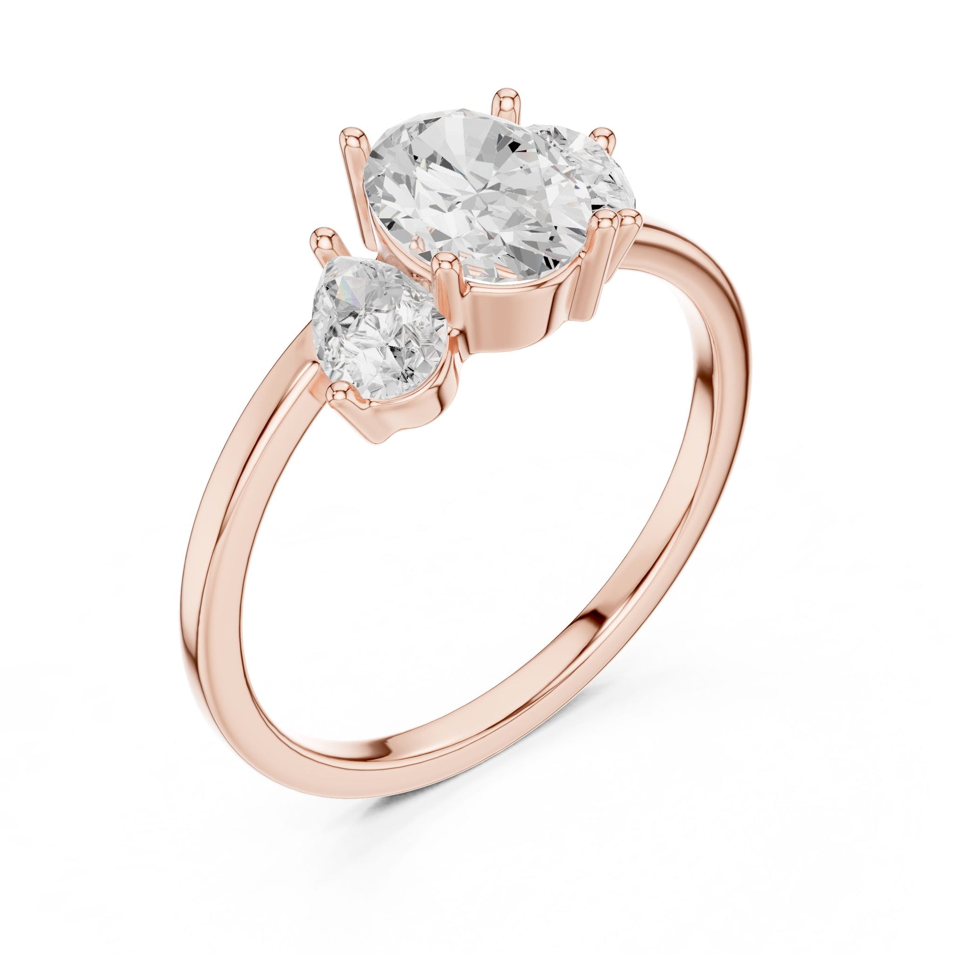 Women's Oval Lab Grown Diamond Three-Stone Ring