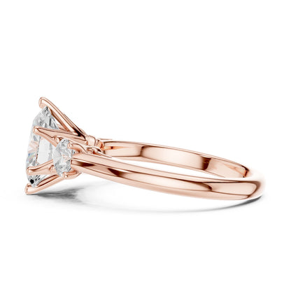 Oval Lab Grown Diamond Three-Stone Engagement Ring