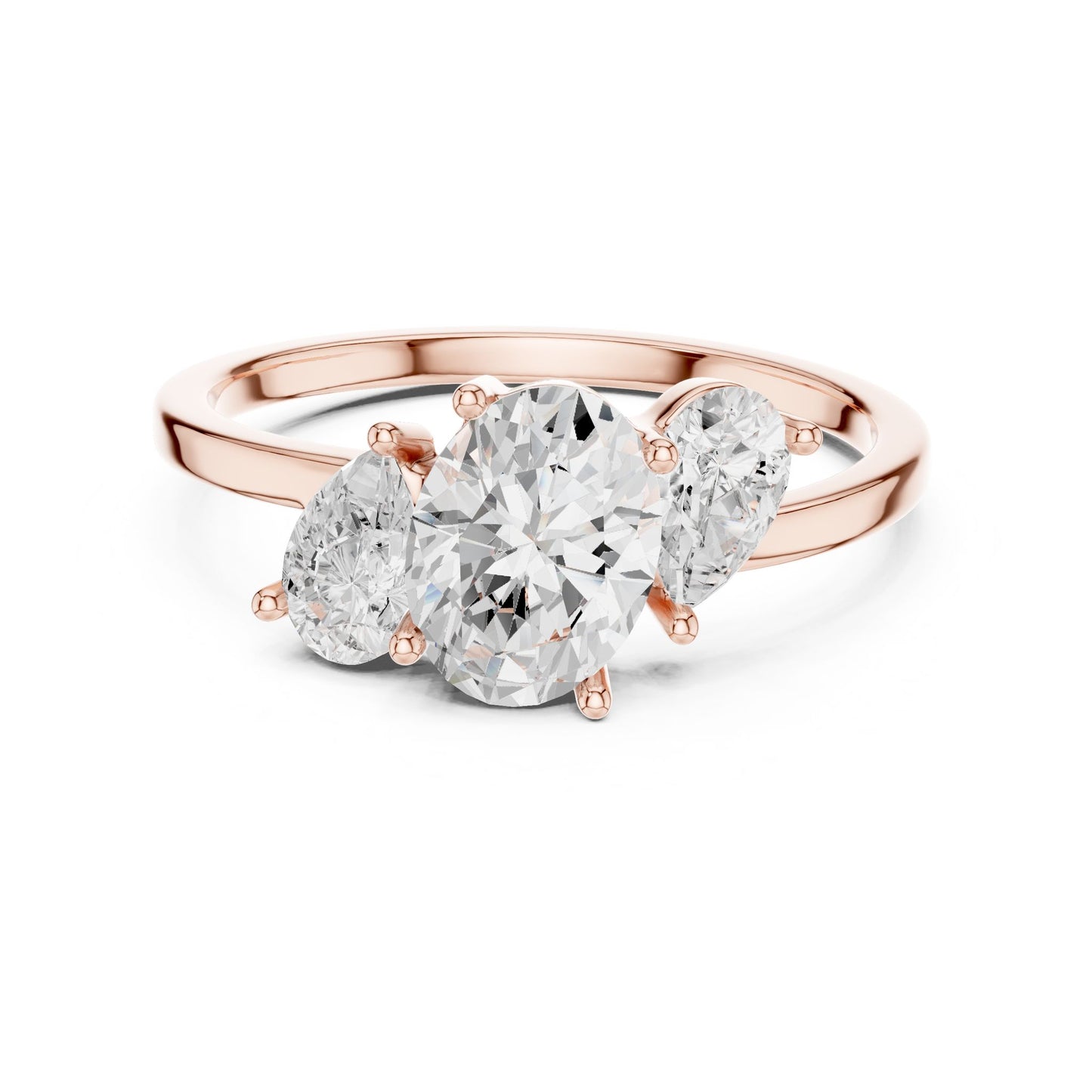 Women's Oval Lab Grown Diamond Three-Stone Ring