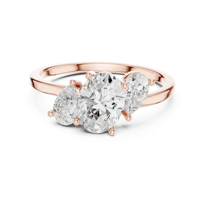 Women's Oval Lab Grown Diamond Three-Stone Ring