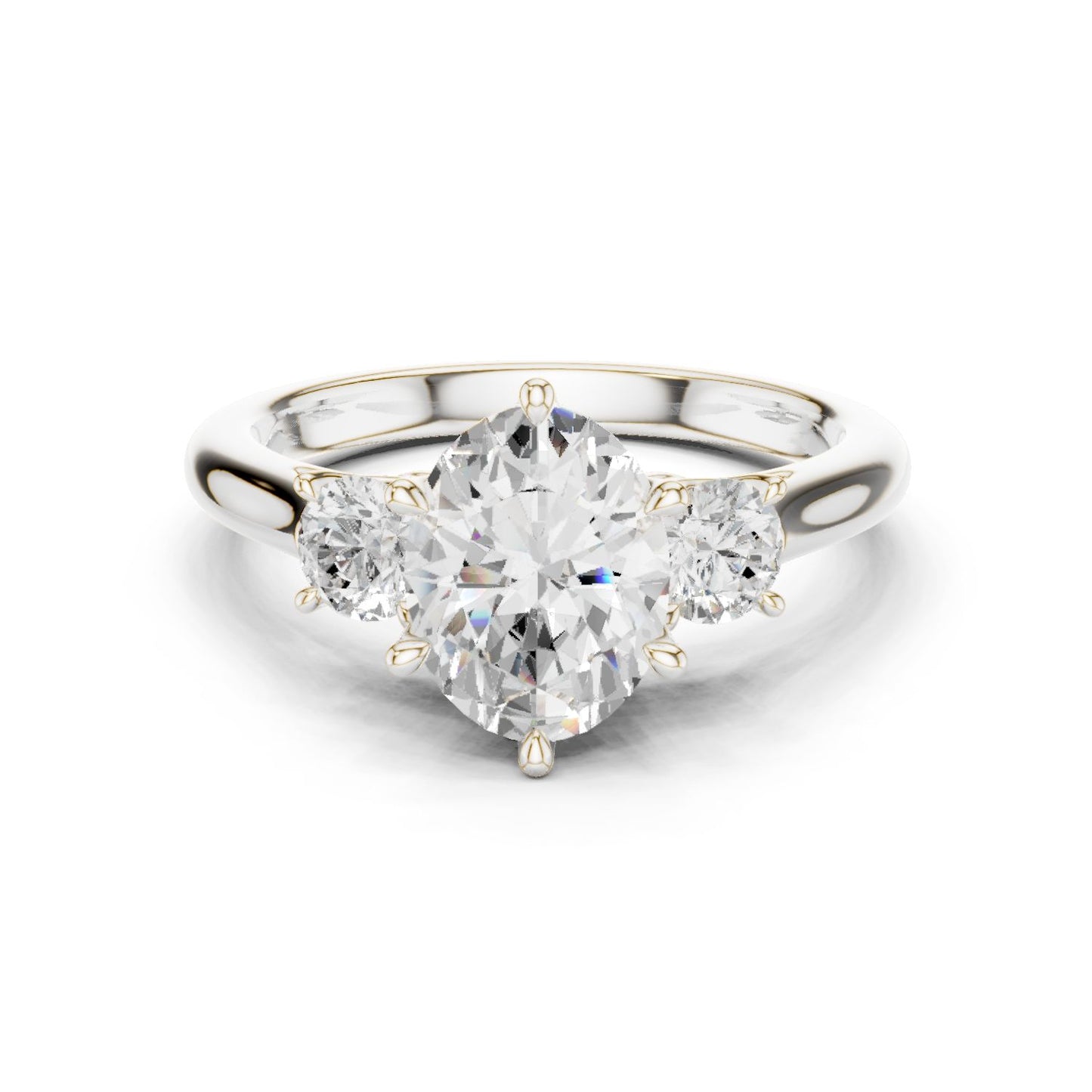 Oval Lab Grown Diamond Three-Stone Engagement Ring