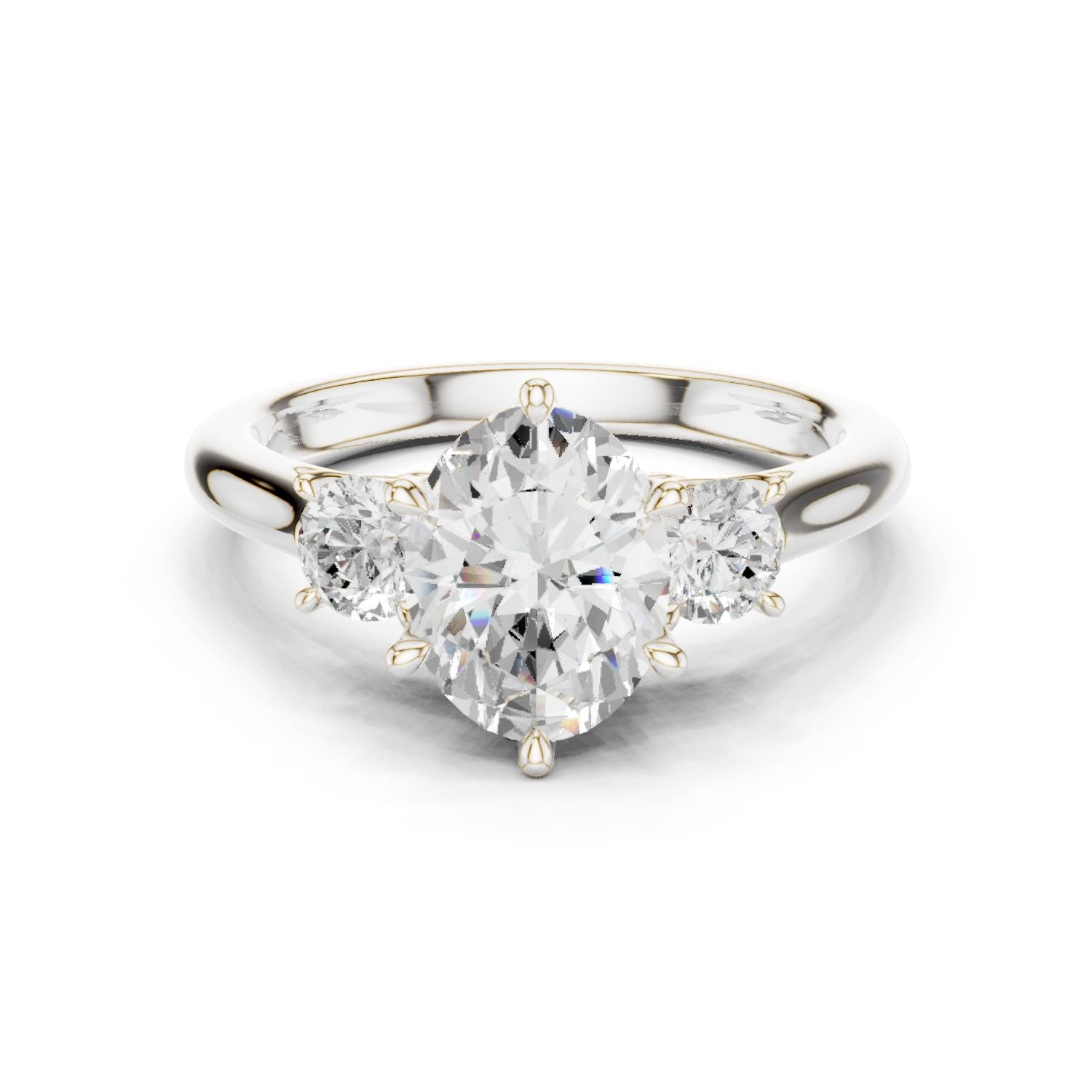 Oval Lab Grown Diamond Three-Stone Engagement Ring