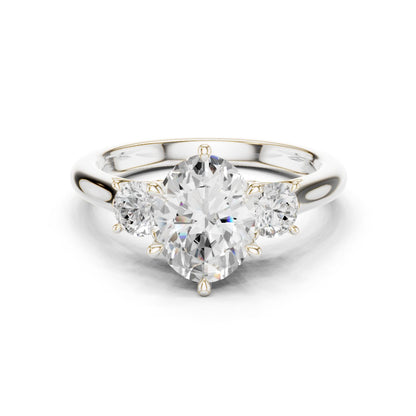 Oval Lab Grown Diamond Three-Stone Engagement Ring