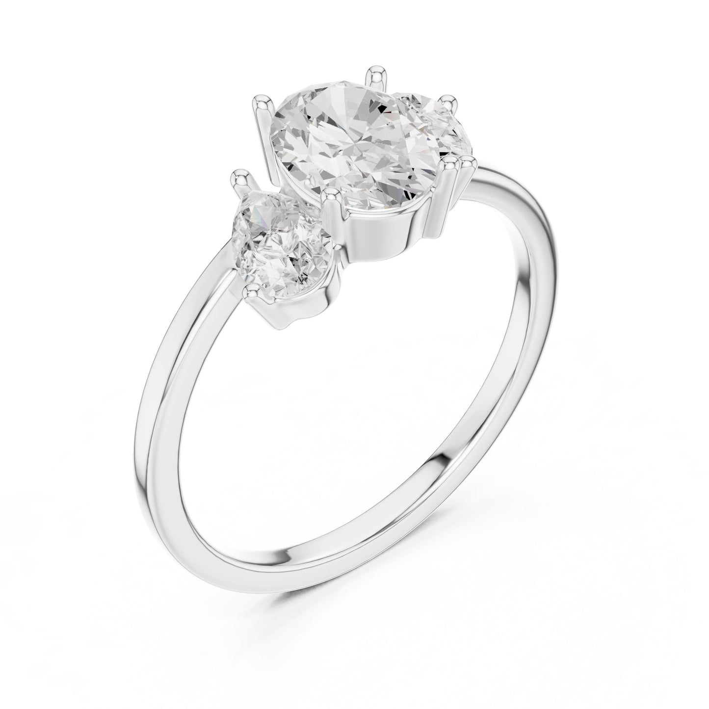 Women's Oval Lab Grown Diamond Three-Stone Ring