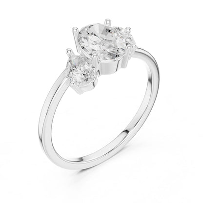Women's Oval Lab Grown Diamond Three-Stone Ring