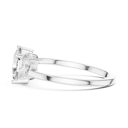 Women's Oval Lab Grown Diamond Three-Stone Ring