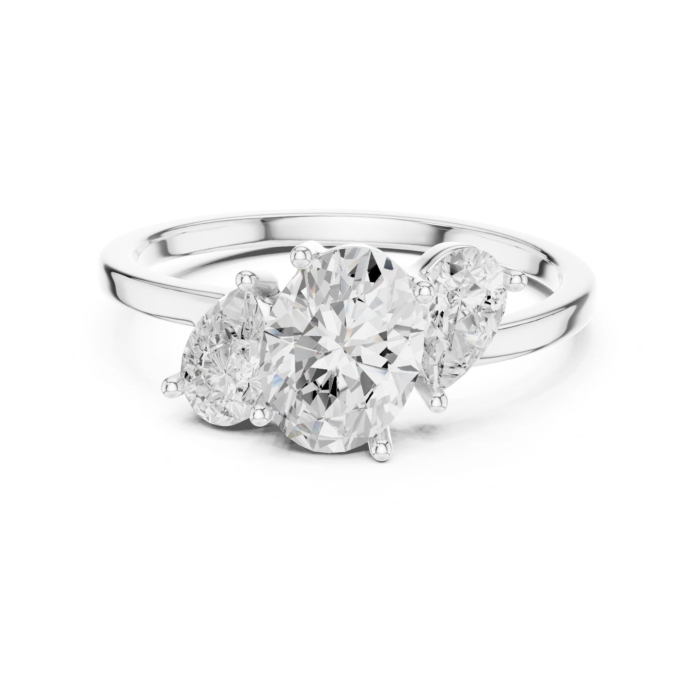 Women's Oval Lab Grown Diamond Three-Stone Ring