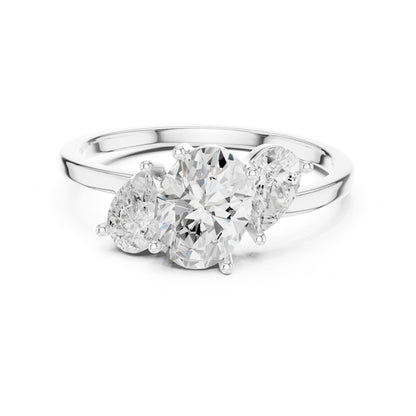 Women's Oval Lab Grown Diamond Three-Stone Ring