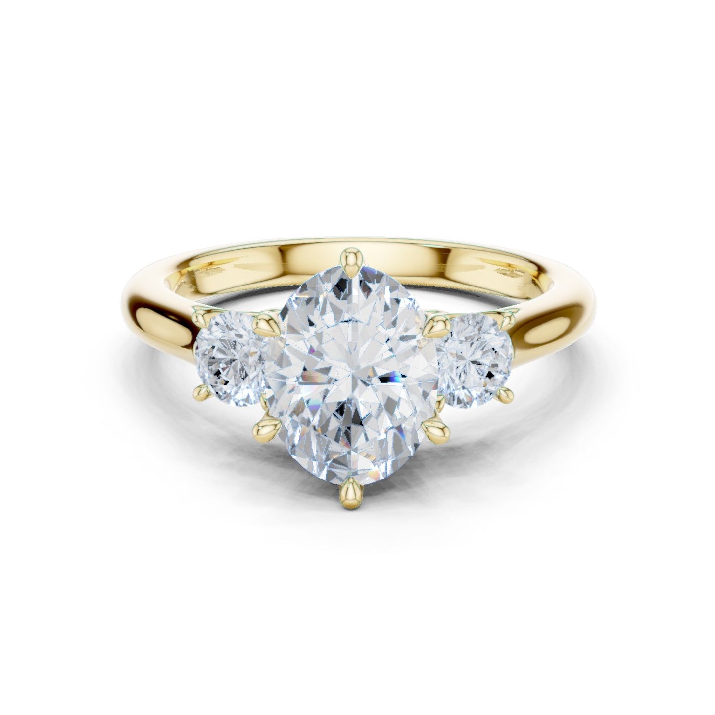 Oval Lab Grown Diamond Three-Stone Engagement Ring