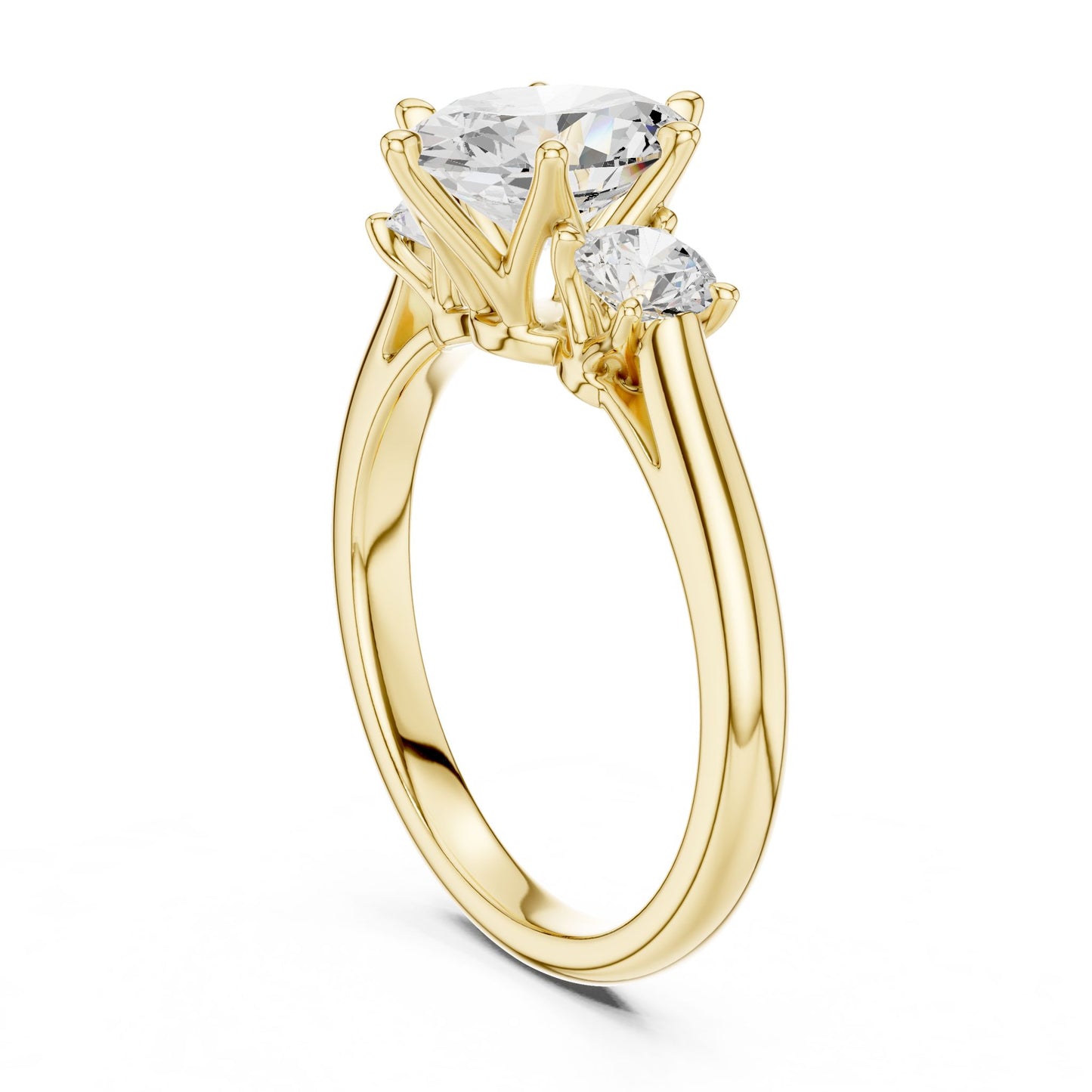 Oval Lab Grown Diamond Three-Stone Engagement Ring