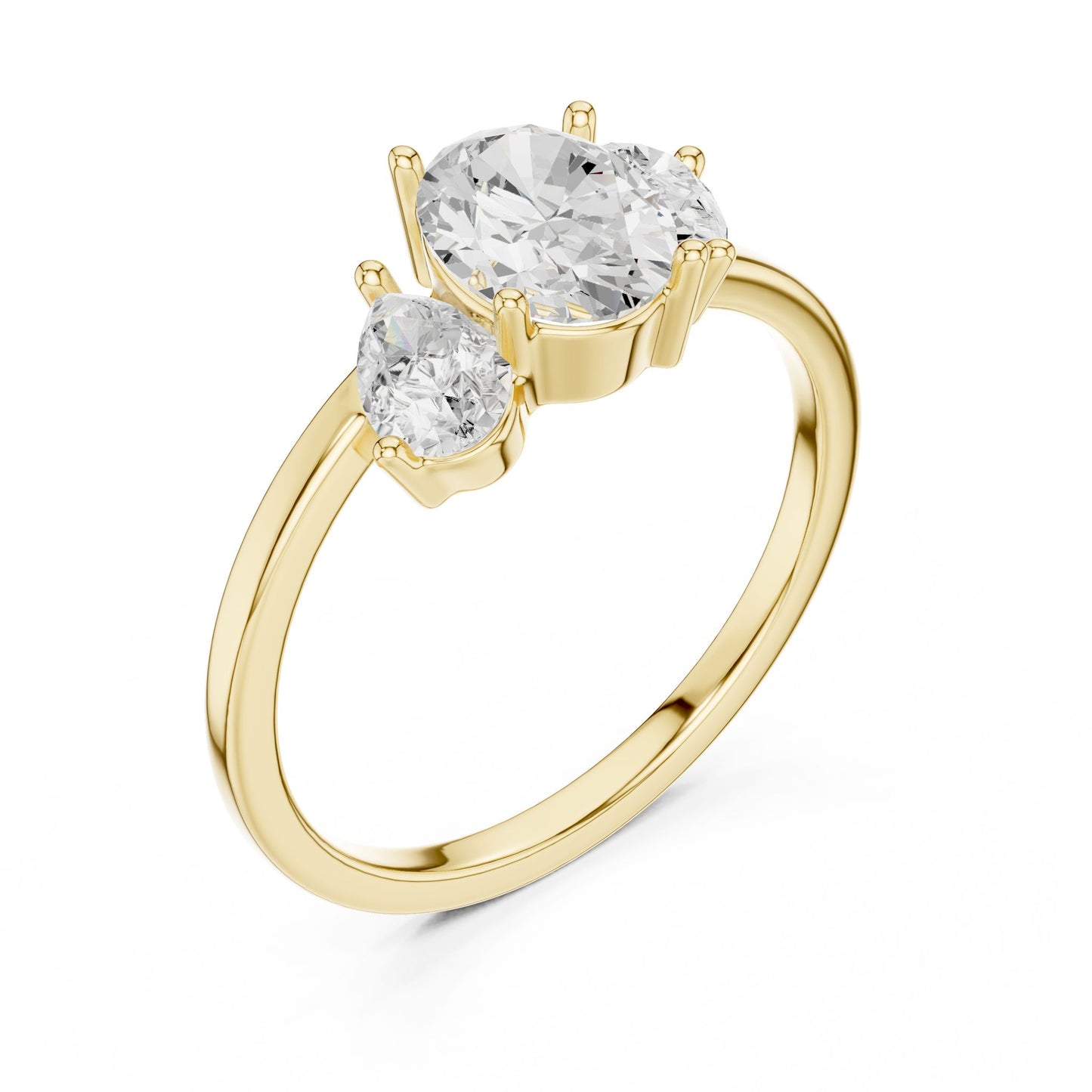 Women's Oval Lab Grown Diamond Three-Stone Ring