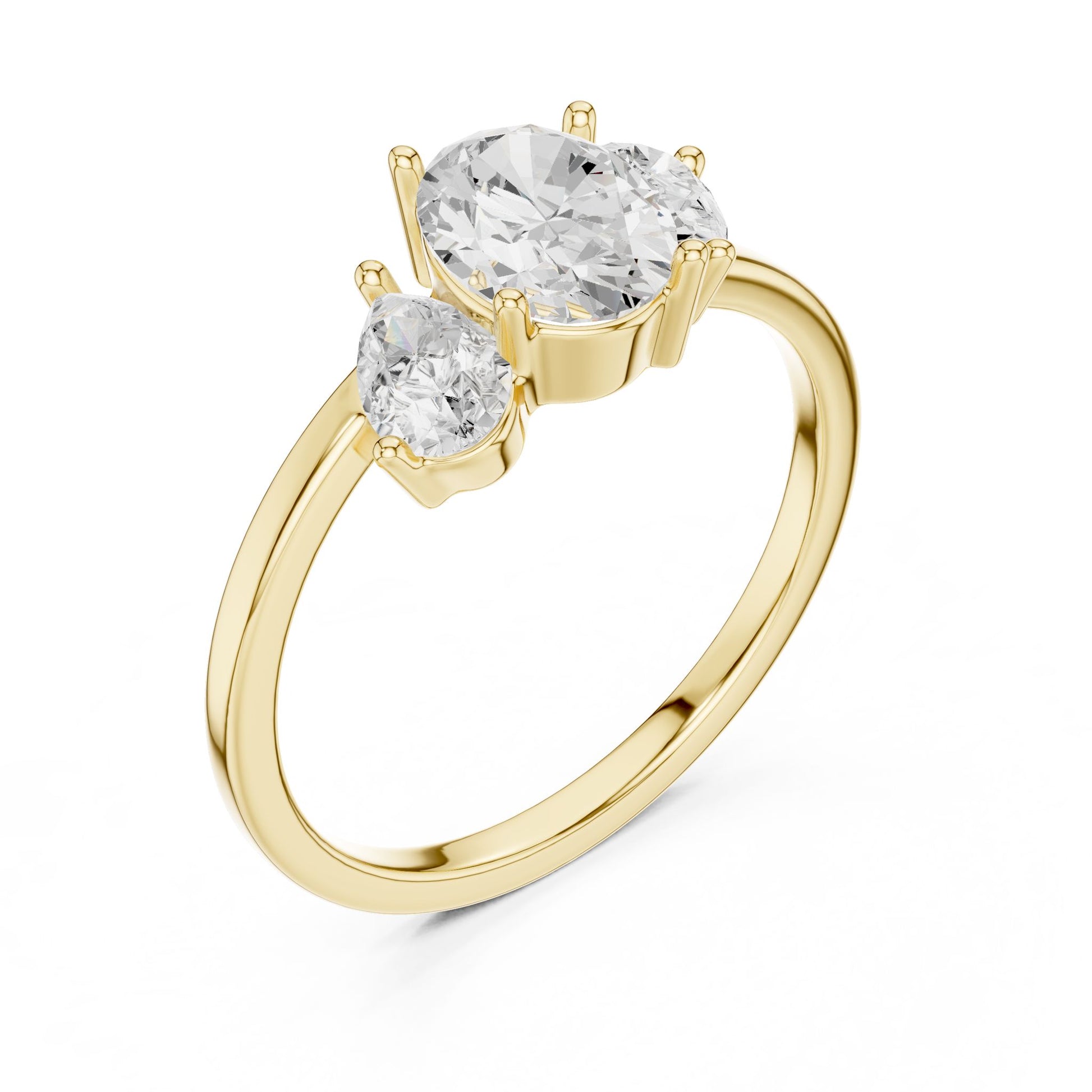 Women's Oval Lab Grown Diamond Three-Stone Ring