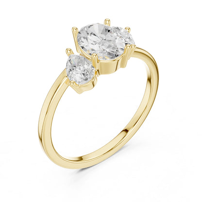 Women's Oval Lab Grown Diamond Three-Stone Ring