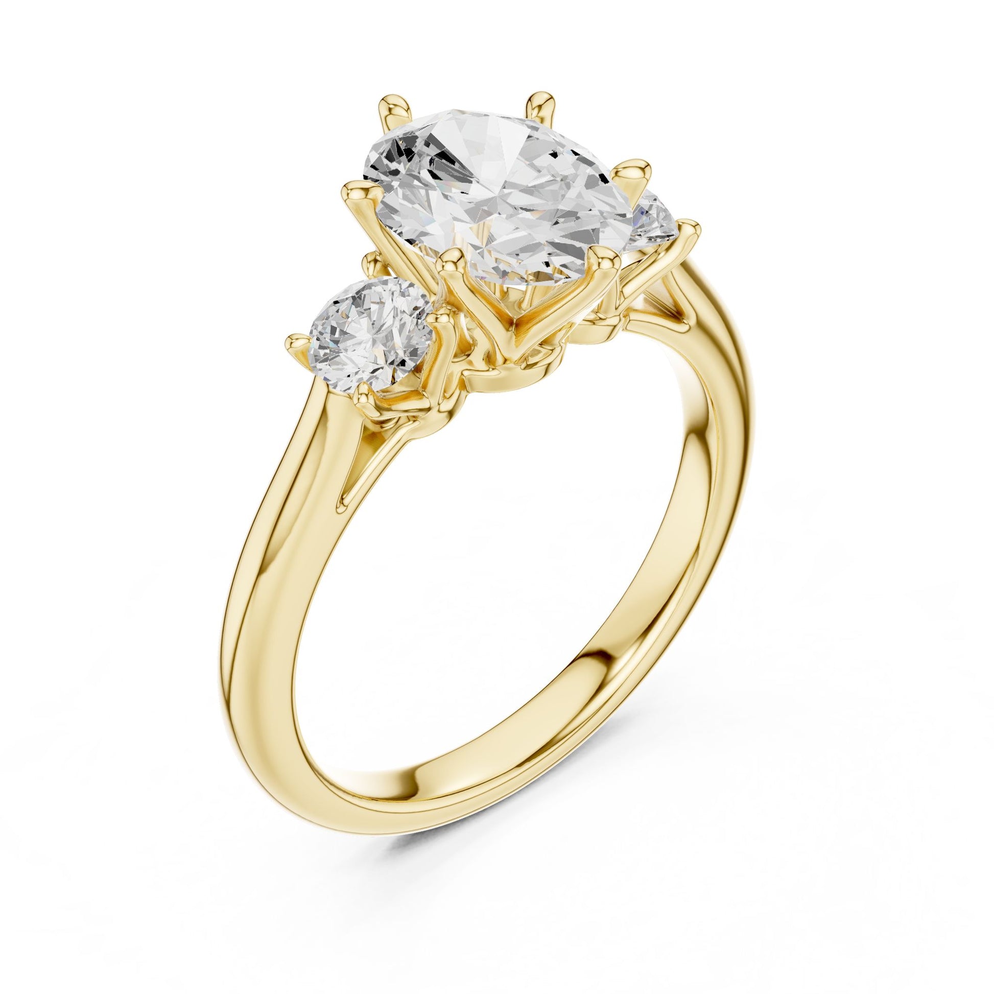 Oval Lab Grown Diamond Three-Stone Engagement Ring