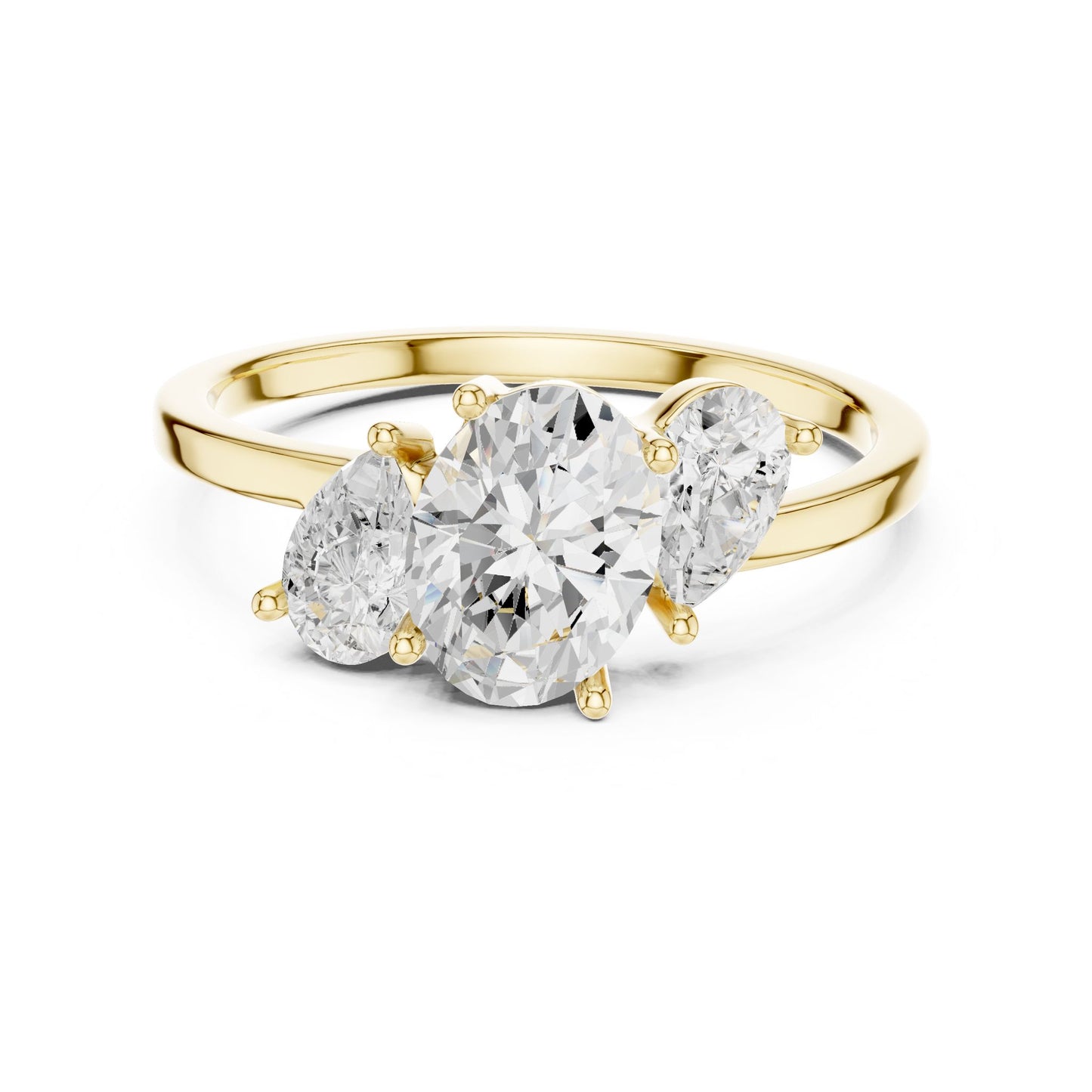 Women's Oval Lab Grown Diamond Three-Stone Ring