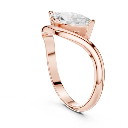 Women's Pear Lab Grown Diamond Bypass Ring