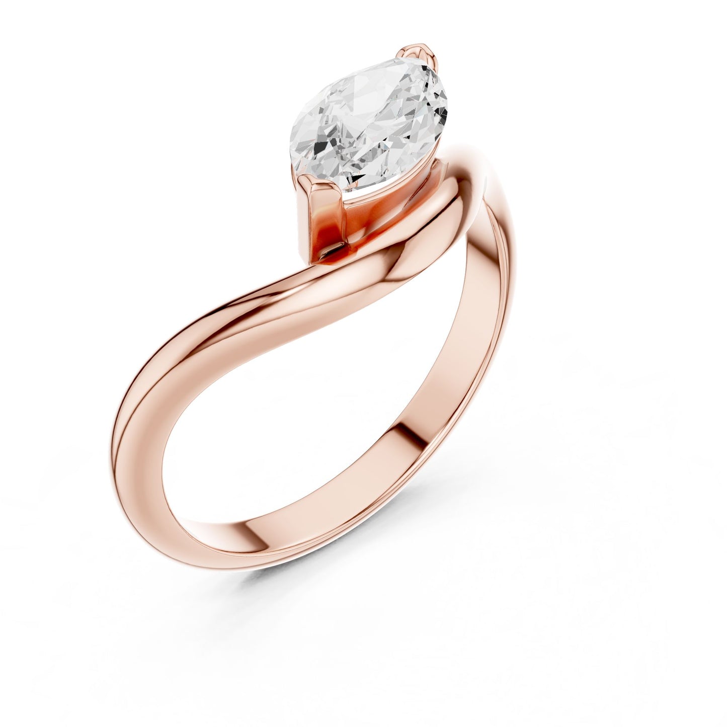 Women's Pear Lab Grown Diamond Bypass Ring
