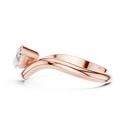 Women's Pear Lab Grown Diamond Bypass Ring